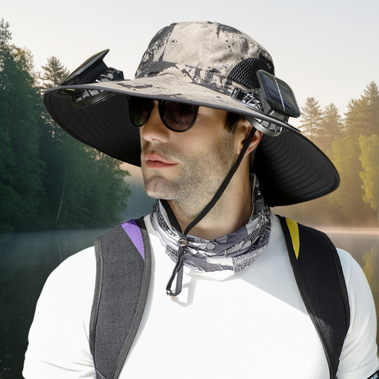 Solar Fan Cap Outdoor Mountaineering Fishing